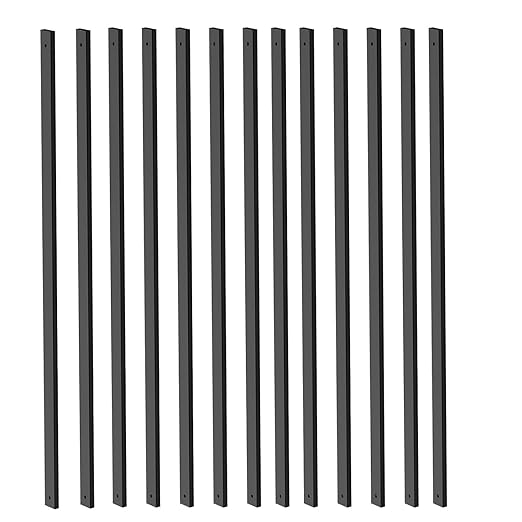 25 Pack Deck Balusters 38 Inch Deck Railing Balusters (Rectangle) with End Caps & Screws, Hollow Rectangle Deck Balusters for Deck Railing Porch