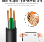 100 FT 12/3 Extension Cord Heavy Duty Black 3-Outlet Indoor/Outdoor SJTW Lighted 12-Gauge Grounded Power Cable,12AWG 15 Amp, 1875 Watts，UL Listed，Safety