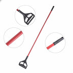 Matthew Cleaning Commercial Quick-Change Iron Mop Handle for Floor Cleaning Heavy Duty Mop Head Replacement Holder 60inch w/Plastic Gripper for Rags Side Gate Wet Mop Handles 12 Packs