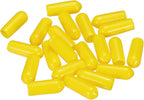 uxcell 20pcs Rubber End Caps 5mm(3/16") ID Vinyl PVC Round Tube Bolt Cap Cover Screw Thread Protectors Yellow