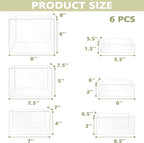 6Pcs Buffet Risers, Food Risers for Buffet Table, Acrylic Cube Display Risers with Hollow Bottom, Food Display Stand for Party Jewelry Dessert Figures (Size 5.5",6",6.5",7",7.5",8")
