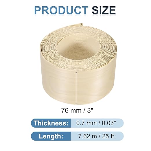 PATIKIL Birch Edge Banding, 3 in x 25 ft Wood Veneer Tape, Pre-glued Flexible