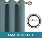 BGment Room Darkening Curtains 63 Inches Long - Grommet Thermal Insulated Drapes Window Treatment Curtains for Bedroom, 2 Panels, 70 x 63 Inch, Stone Blue