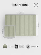 Bumusty Large Cork Board Alternative-36 x24 Felt Bulletin Board Tiles, with 30 Pushpins, 40 Adhesive Tabs, 6-Pack Slat Wall Paneling, Cork Boards for Office Push Pin Board Felt Board-Sage