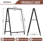 A Frame Sign 24x36 Inch Sandwich Board, Heavy Duty Double-Sided Folding Sidewalk Signboard, Slide-in Steel Metal Frame Sign Display Holder for Outdoor & Indoor Street Poster, Businesses, Advertising