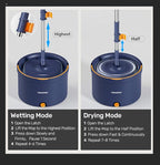 Spin Mop and Bucket Set, Mop Bucket with Separate Dirty Water System, Deep-Cleaning Mops for Floors/Wall, Versatile Mops with 4 Microfiber Mop Pads