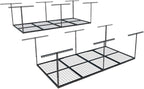 FLEXIMOUNTS 4x8 Overhead Garage Storage Rack, Adjustable Organization System, Heavy-Duty Metal Ceiling Racks, 2 pack, Black, Classic Series