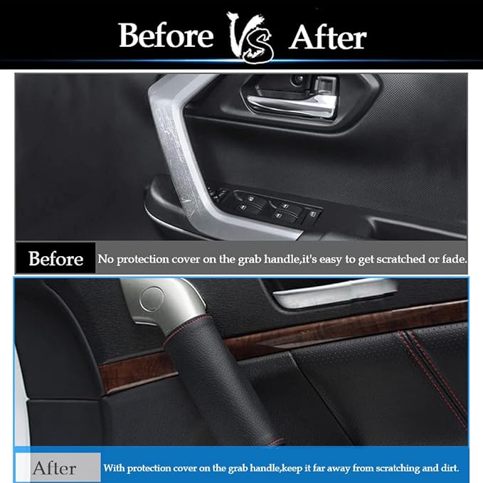Car Grab Handle Cover,Soft Car Handle Protector,Car Grip Gloves,PU Leather Material,Interior Accessories for Most Cars,2Pcs