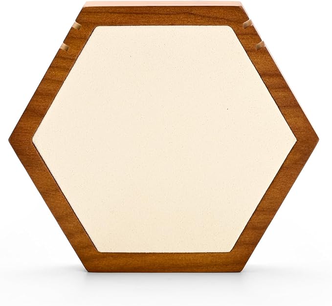 Solid Wood Hexagon Necklace Holder Stand Retail Hanging Jewelry Necklace Stand Display for Vendors(Beige)