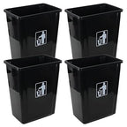 10 Gallon Open Top Trash Can, Compact Recycling Bin, Waste Basket for Under Counter/Kitchen/Office/Bathroom/Workplace/Dormitory, Black (Pack of 4)