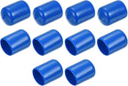 uxcell 10pcs Rubber End Caps 15mm ID Vinyl Round End Cap Cover Screw Thread Protectors Blue