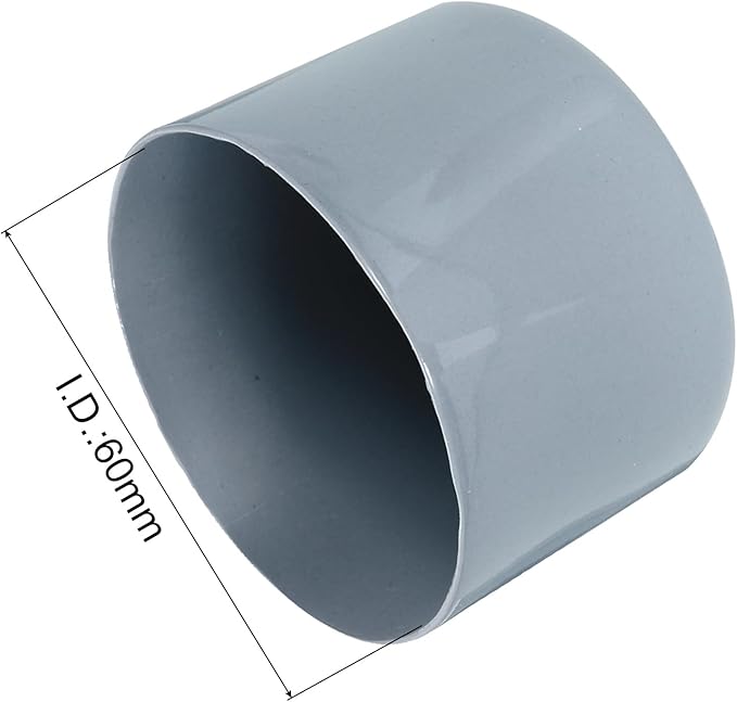 uxcell 10pcs Rubber End Caps 60mm(2.4") ID Vinyl Round End Cap Cover Screw Thread Protectors Grey