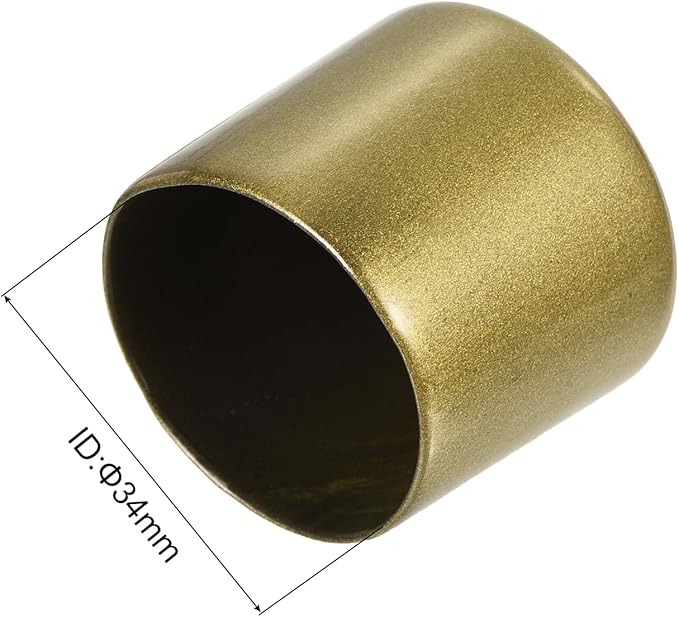 uxcell 10pcs Rubber End Caps 34mm ID Vinyl Round End Cap Cover Screw Thread Protectors Gold