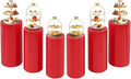 Cake Pedestal Stands for Party 6PCS Dessert Table Display Plinth Pillars Red Round Cylinder Pedestal Stands for Wedding Sculpture Display Column Decoration Cube (6PCS-Cylinder-Red)