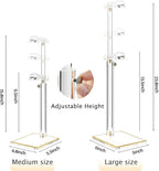 Adjustable Purse Display Stands, 2pc-9" to 16"&13"-24", Acrylic Purse Holder Stand, 8.5mm Thick Base Clear Handbag Hanging Stand for Vendor Boutique Retail Counter Display Tote Bag Clutch Jewelry