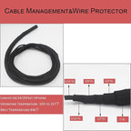 Braided Split Wire Loom Black Wire Cover Protective Harness Tubing Cable Management Self Wrap Cord Sleeve Mesh Woven 1"-24ft
