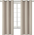 BGment Camel Room Darkening Curtains 63 Inches Long - Grommet Thermal Insulated Drapes Window Treatment Curtains for Bedroom, 2 Panels, 42 x 63 Inch