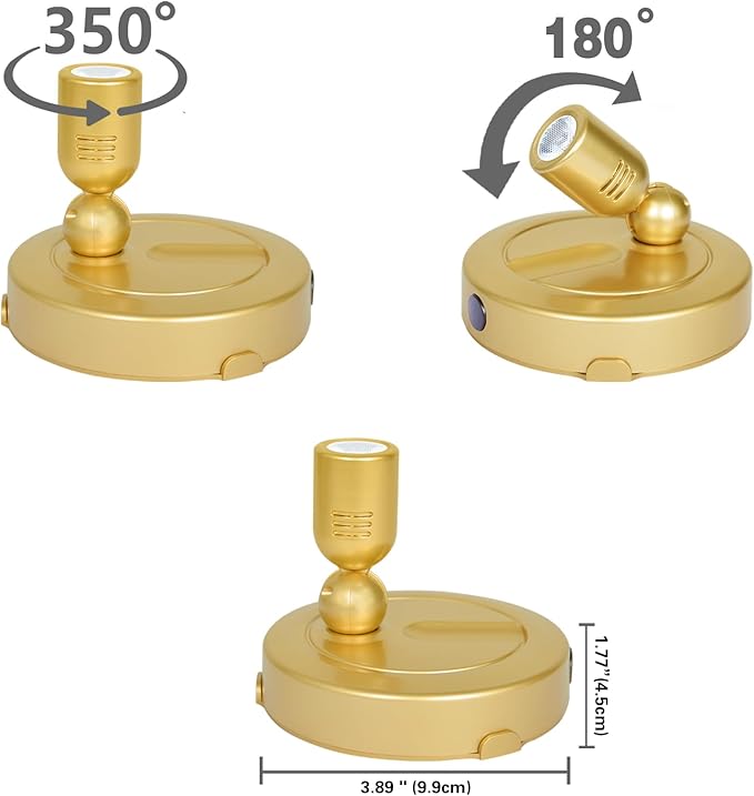 Picture Light Battery Operated, 3 Color Temperatures Picture Light with Remote, Indoor LED Spot Lights for Plants for Wall Frame Dartboard Art Painting Display Accent-Gold