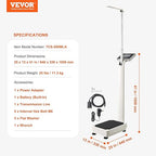 VEVOR Medical Digital Scale, Professional Physician Scale for Weight Height, Multi-Function Medical Physician Scale with Built-in Height Rod, 2 Unit (kg/lb), BMI for Home Hospital Gym, 660LBS Capacity
