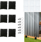 6 Pack Outdoor Curtain Weighted Blocks, 15 oz Outdoor Curtain Sandbag Weighted Bags, Curtain Bottom Weighted Bag Retainer Clips for Outdoor Curtains Gazebo Tent Tablecloths