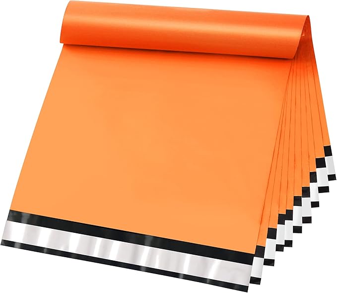 Famagic 200pcs Poly Mailers 10x13 Inch Shipping Bags Orange Shipping Envelopes Self Seal Mailers Bags Waterproof and Tear-Proof Packaging Bags