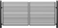 ZUMI Dual Swing Driveway Gate, 14x6 ft. Outdoor Steel Fence for Home Security, Heavy-Duty Weatherproof Iron Kit, Brooklyn Style
