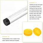 uxcell 4pcs Rubber End Caps 170mm(6.7 Inch) ID Vinyl Round End Cap Cover Screw Thread Protectors Yellow, 50mm Height
