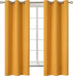 BGment Room Darkening Curtains 63 Inches Long - Grommet Thermal Insulated Drapes Window Treatment Curtains for Bedroom, 2 Panels, 42 x 63 Inch, Mustard Yellow