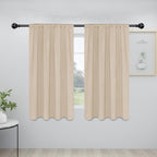 Easy-Going Rod Pocket Blackout Curtains for Bedroom, Room Darkening Window Curtains for Living Room, Thermal Insulated Noise Reduction Solid Window Drapes, 2 Panels(34x54 in, Beige)