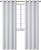 BGment Blackout Curtains - Grommet Thermal Insulated Room Darkening Bedroom and Living Room Curtains, Set of 2 Panels (52 x 108 Inch, Greyish White)