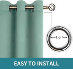 BGment Blackout Curtains - Grommet Thermal Insulated Room Darkening Bedroom and Living Room Curtains, Set of 2 Panels (52 x 72 Inch, Frosty Green)