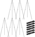 Nicpro Art Folding Easels for Display, 6 Pack 63 Inches Metal Floor Easel Stand Bulk Tripod Black Collapsible for Sign Artist Poster Wedding | with Carry Bag
