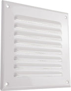 Vent Systems 5 x 5 Inch (Inner) White Vent Cover - Square Metal HVAC Return Air Grille with Mesh Screen - Register Wall Vent Duct Grill - Outdoor, Indoor, Crawlspace Exhaust Ventilation
