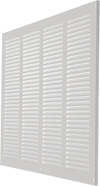 Repa Market Air Vent Cover 16x12 Inch (Outer Dimensions) White Galvanized Steel Louvered Grill Cover with Mesh Screen/Wall or Ceiling Vent/HVAC Register for Indoor and Outdoor Ventilation