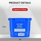 Matthew Red&Green&Blue Detergent and Sanitizing Cleaning Bucket 8 Quart Cleaning Pail,Set of 3 Square Containers,Built-In Spout w/Handle,Wash Rinse Sanitize Handwash Bucket,Incl.3Pcs Microfiber Cloths