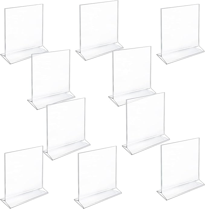 Azar Displays 142709 5.5-Inch Width by 7-Inch Height Top-Load Acrylic Sign Holder, 10-Pack