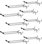 G.CORE 10 Pack Pegboard Hooks, Peg Board Tool Utility Hooks & Hangers Fit 1/4" Pegboards, Heavy Duty Metal Peg Board Shelving Hooks, Wall Organizers and Storage for Craft Room Garage Workbench Office