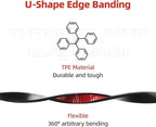 U-Shape Edge Banding, 0.8 inch x 20ft Edge TPE Self Adhesive Veneer Edging Trim Flexible Edge Protector, Strip for Countertop Cabinets Table Restoration Shelves, Black