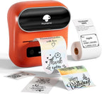 Phomemo M220 Label Printer, Barcode Printer, Bluetooth Thermal Label Maker Machine for Barcodes,Name,Address,Clothing Labeling,for Office Home,Compatible with Phones and Some PC Orange