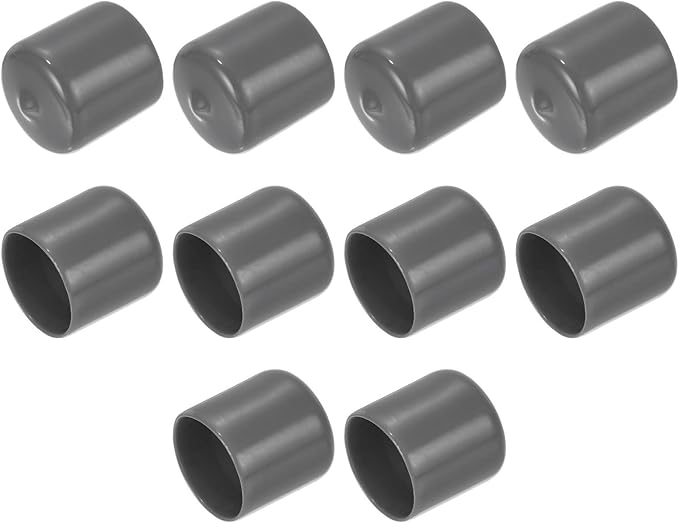 uxcell 10pcs Rubber End Caps 25mm(1") ID Vinyl Round End Cap Cover Screw Thread Protectors Dark Grey
