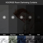 KGORGE Short Curtains 45 inch Length, Privacy Thermal Insulated Curtains Light Filtering Noise Reducing Window Drapes for Bedroom Kitchen, Back Tab Rod Pocket, W52 x L45 inches, Beige, 2 Panels