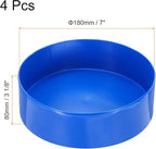 uxcell 4pcs Rubber End Caps 180mm(7 Inch) ID x 80mm(3 1/8 Inch) H Vinyl Round End Cap Cover Screw Thread Protectors Blue