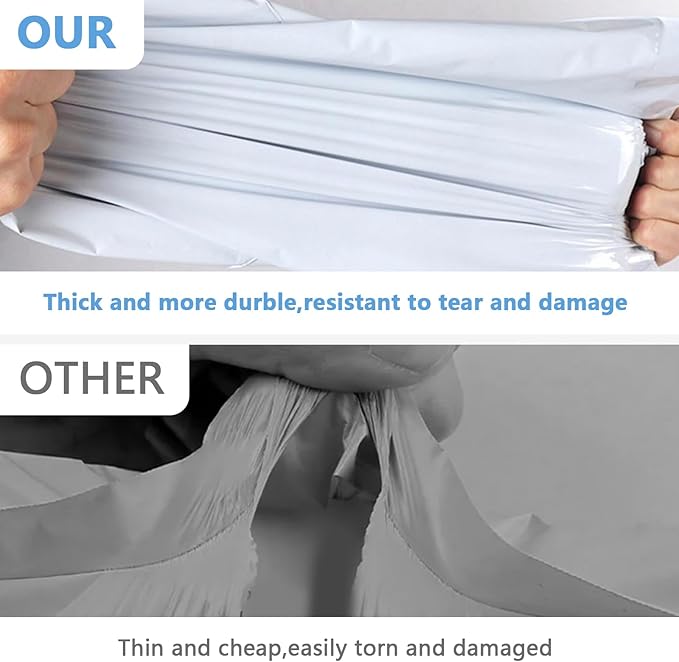 100pcs 19x24" White Poly Mailers - Heavy Duty Self Seal Shipping Bags, Waterproof for Clothing, Small Business Mailing