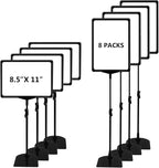 Sign Holder Stand 8.5 x 11,Sign Stand for Display,Adjustable Sign Holders For Table Top,Table Sign Holders,Suitable for indoor use (Black-8pcs)