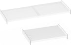 Closet Shelf Divider Expandable Cabinet Storage Shelving Rack Heavy Duty Metal DIY Tension Shelf Separator for Cabinet Wardrobe Cupboard Pantry Kitchen Bedroom,White,2packs