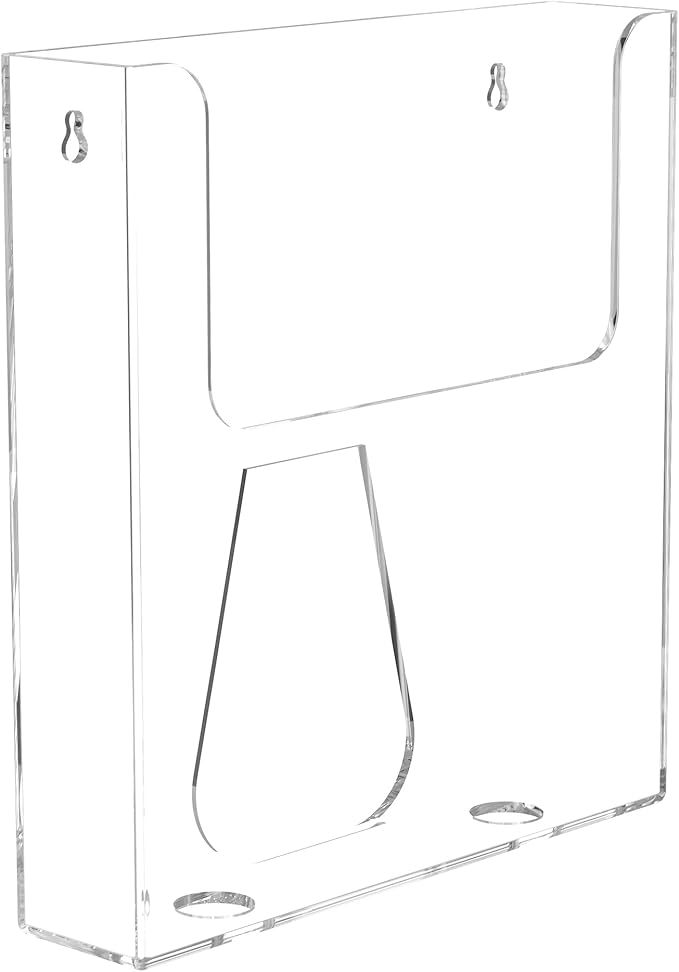 Acrylic Brochure Holder for Wall Mounting, Clear Display for 8.5" x 11" Flyers, Literature Holder for Magazines, Pamphlets, Menus, Includes Screws & Plastic Anchors – Pack of 4