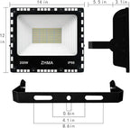 200W LED Flood Light Outdoor, 20000lm Super Bright Work Lights, IP66 Waterproof Security Light with Plug & Switch, 6500K White Spotlight for Garden, Yard, Garage, Basketball Court Lighting