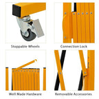 GYMTIME Industrial Expandable Metal Barricade, 11 FT, 47 inch high, Yellow and Black, Upgraded, Portable Safety Barrier with Casters, Flexible Fence Mobile Barrier Gate, Adjustable Traffic Fence