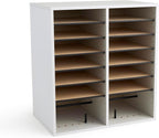 Safco Wooden Paper and Mail Organizer for Home Office and Classroom, Adjustable Shelves and Stackable