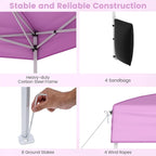 Tangkula 10x10 FT Pop Up Canopy, Outdoor Canopy Tent with 2 Removable Sidewalls & 2 Zippered Doors, Heavy-Duty Carbon Steel Frame, Wheeled Bag, 4 Sandbags, 8 Stakes, 4 Wind Ropes for Party Event